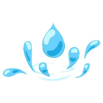 Puddle water drops cartoon vector illustration Stock Illustration