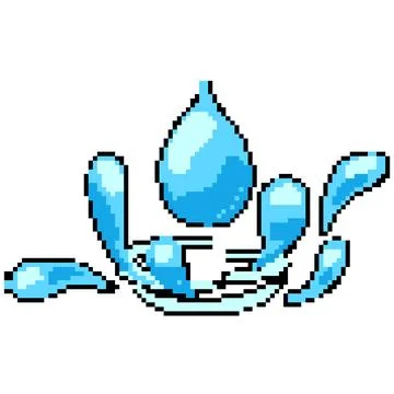 Puddle water drops pixel art vector illustration 스톡 일러스트