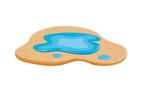 Puddles of water on the soil surface. Vector Stock Illustration