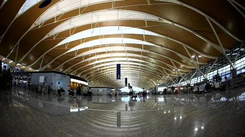 Pudong airport terminal Shanghai Stock Footage