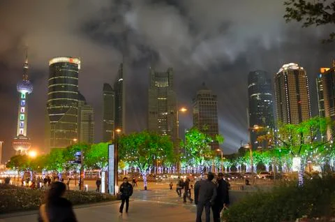 Pudong at night Foto stock