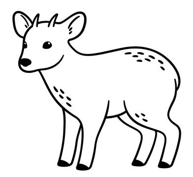 Pudu deer vector drawing Stock Illustration