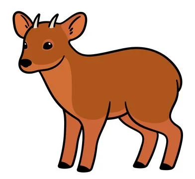 Pudu deer vector drawing Stock Illustration