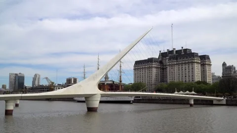 Puente De La Mujer In Puerto Madero Buenos Aires Видео 344064068
