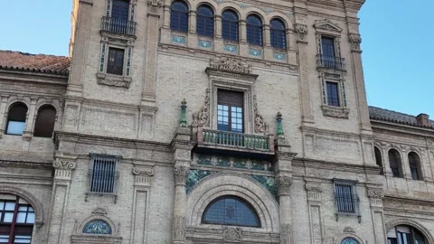Puerta de Navarra at Plaza de España Stock Footage 296443246