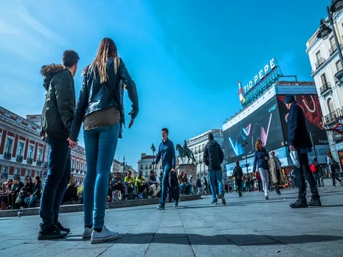 PUERTA DE SOL 4K TIMELAPSE 01 Video stock 73890269