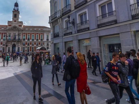PUERTA DE SOL 4K TIMELAPSE 03 Video stock 75310110