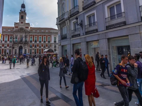 PUERTA DE SOL 4K TIMELAPSE 04 Video stock 75310118