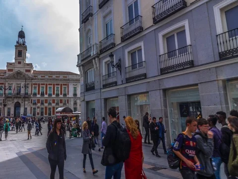 PUERTA DE SOL 4K TIMELAPSE 05 Video stock 75310119