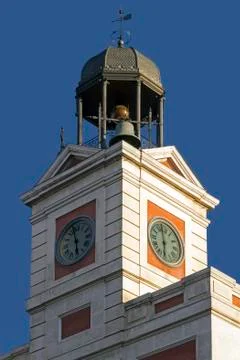Puerta del sol clock Stock Photos