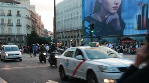 Puerta del Sol in Madrid, Spain Stock Footage 65482432