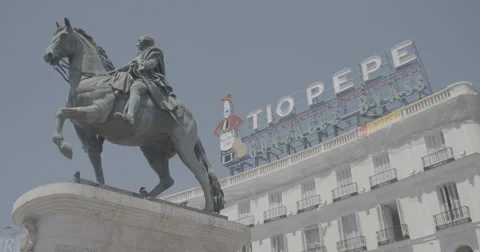 Puerta del Sol - Madrid, Spain - 4K Stock Footage 68525828