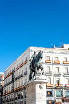 Puerta del Sol square in Central Madrid Stock Photos