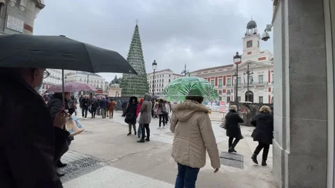 Puerta del Sol Square, Madrid 4K 스톡 동영상 223406284