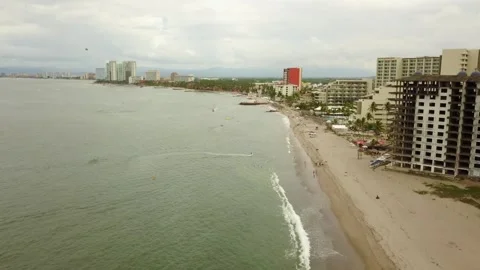 Puerta Vallerta Beach Flyover Direction Down 動画素材 240410962