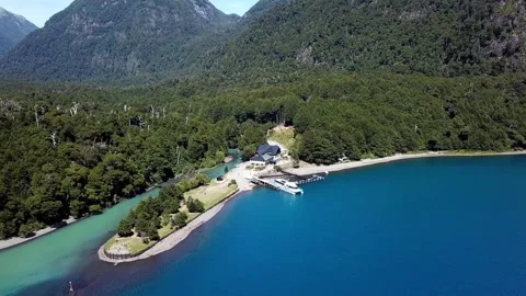 Puerto Blest drone shot Stock Footage 150000754
