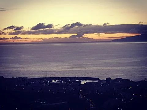 Puerto Colon Beach, just after the sunset. Stock Photos
