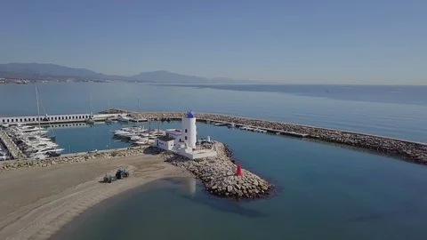 Puerto De La Duquesa Marina 4K Aerial Stock Footage 107370880