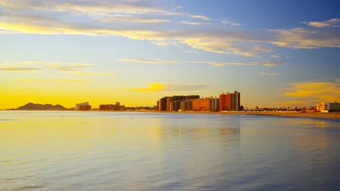 Puerto Penasco Winter Sunset Stock Footage 168320529