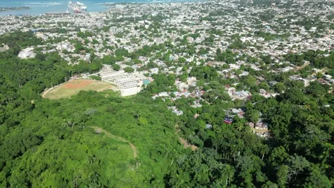 Puerto-plata-cable-car-cabin-drone-view-dominican-republic-4k-01 Stock-Footage 336388346