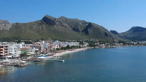 Puerto Pollensa Bay view during summer balearic islands mallorca Stock Footage 130651391