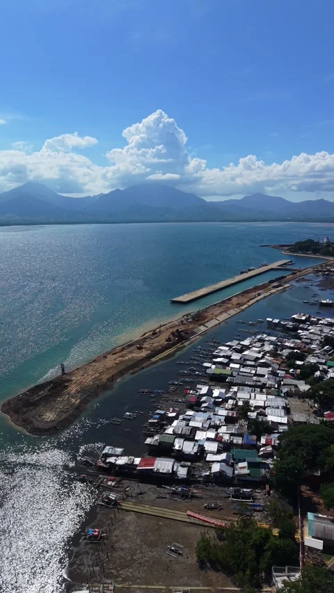 Puerto Princesa Port Construction Vertical Aerial 動画素材 336125030