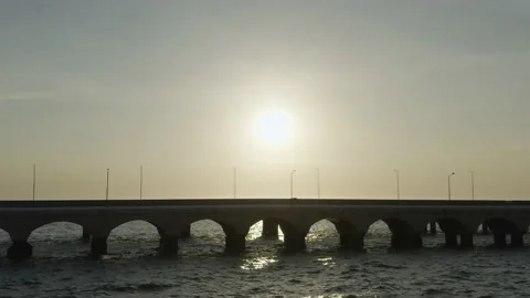 Puerto progreso bridge, Yucatan, Mexico Video stock 189627997