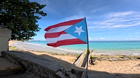 Puerto Rican Flag Stock Footage 346849601