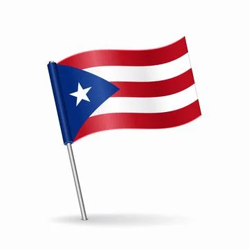 Puerto Rican flag map pointer layout. Vector illustration. Stock Illustration