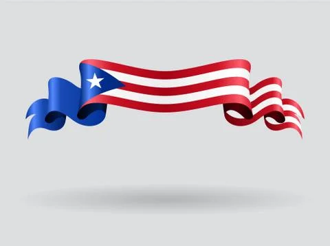Puerto Rican wavy flag. Vector illustration Stock Illustration
