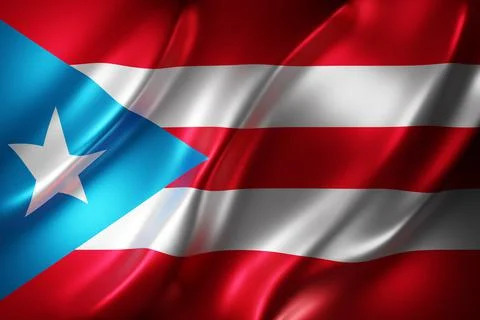 Puerto Rico 3d flag Stock Illustration