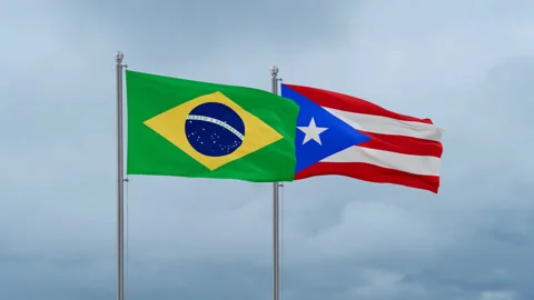 Puerto Rico and Brazil flag | Stock Video | Pond5