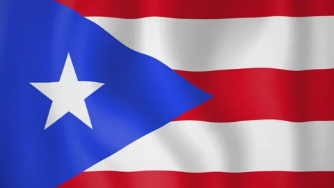 Puerto Rico animated flag. Seamless loop. 4K Video stock 145453853