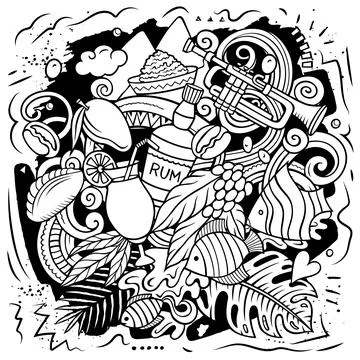 Puerto Rico cartoon vector doodle illustration Stock Illustration