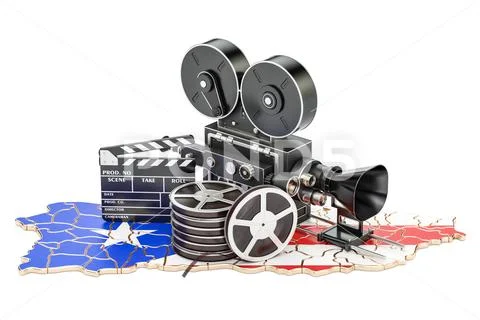 Puerto Rico cinematography, film industry concept. 3D rendering Stock Illustration