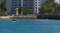 Puerto Rico-Condado Beach-Kayaks-Jetski-People having fun HD Footage
