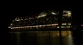 Puerto Rico - Cruiseship on Port at Night Side View HD Footage