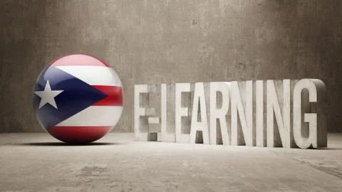 Puerto Rico. E-Learning  Concept Illustrazione stock
