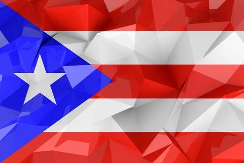 Puerto Rico flag. 3D rendering. Stock Illustration