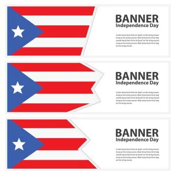 PUERTO RICO Flag banners collection independence day Stock-Illustration