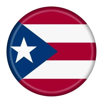 Puerto Rico flag button 3d illustration with clipping path Stock Illustration