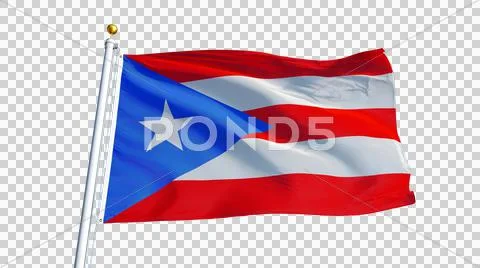 Puerto Rico flag, close up, isolated with alpha channel Stock Photos