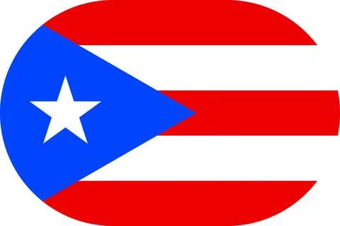 Puerto Rico flag in flat oval design Stock Illustration
