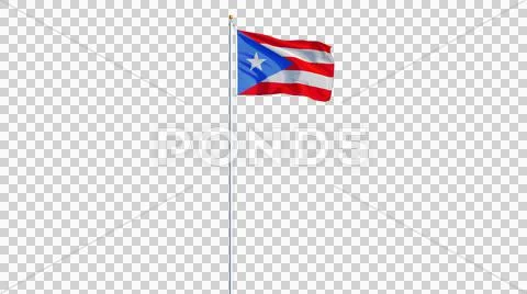 Puerto Rico flag, long shot, isolated with alpha channel Stock Photos