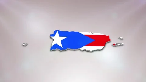 Puerto Rico Flag on Map Stock Footage 277949477