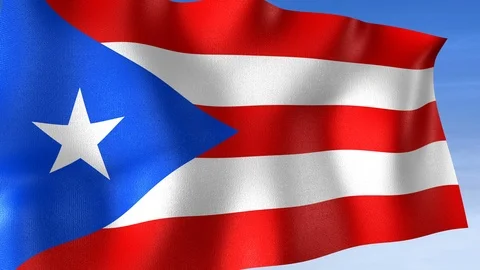 Puerto Rico Flag - Set of 3 Angles with Masks [3WaveSeries] Stock Footage 103332960