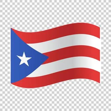 Puerto rico flag vector waving with transparent background. Illustrazione stock