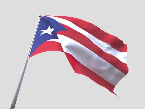 Puerto Rico flying flag isolate on white background 스톡 일러스트