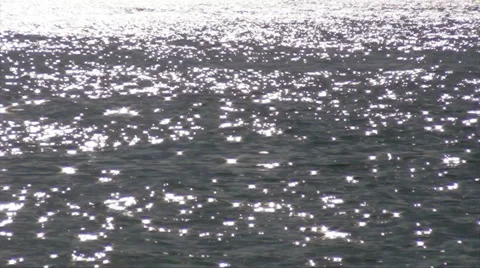 Puerto Rico - HD Sparking Silvery Sea 1 Stock Footage