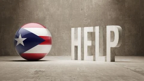 Puerto Rico. Help  Concept. Illustrazione stock